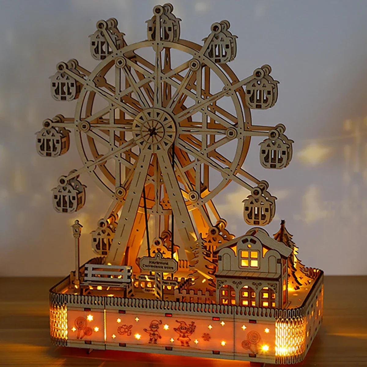 DIY 3D Wooden Ferris Wheel Puzzle Kit – Mechanical Model & STEM Brain Teaser