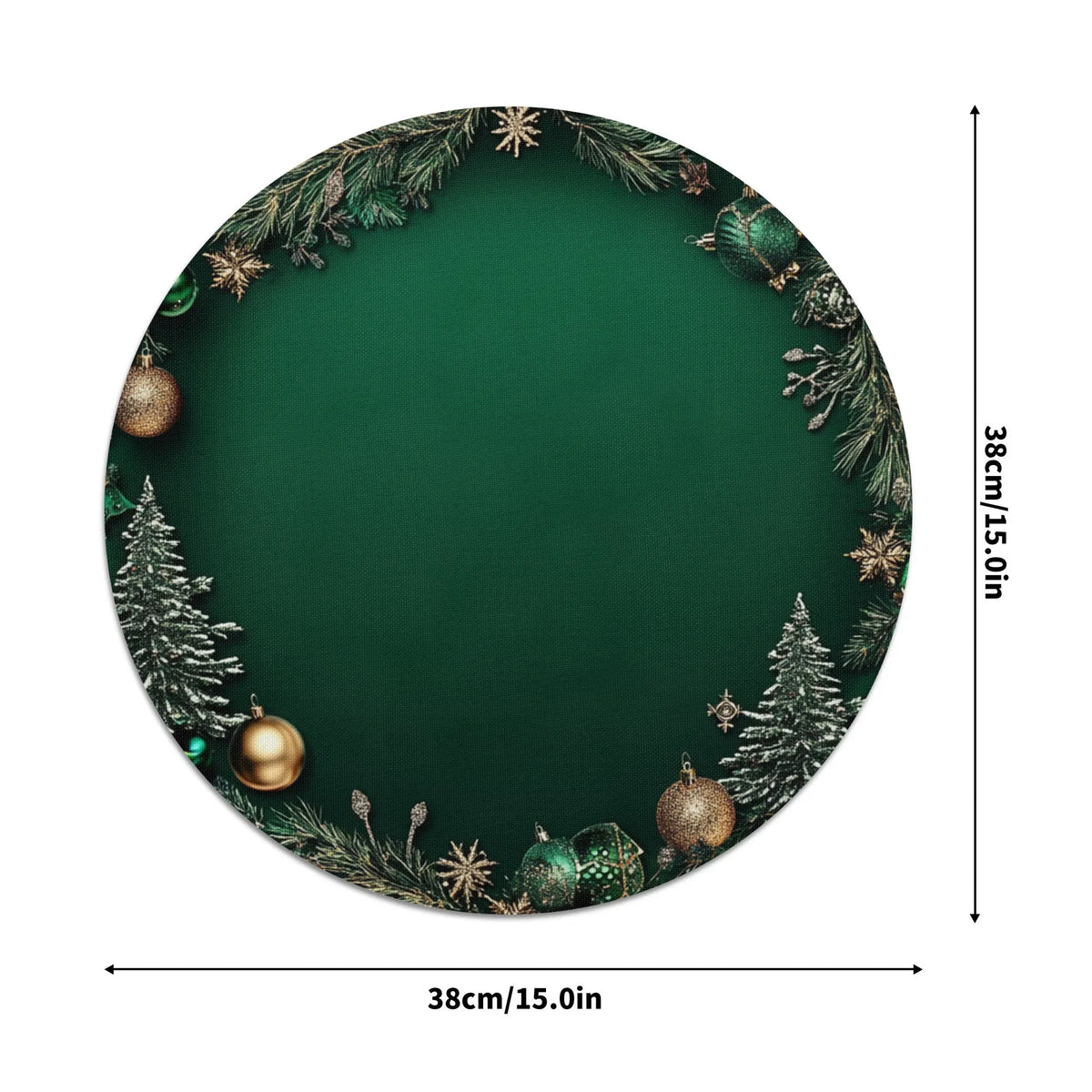 Christmas Round Placemat Coasters 4/6/10-Pack for Dining Room, Kitchen & Parties