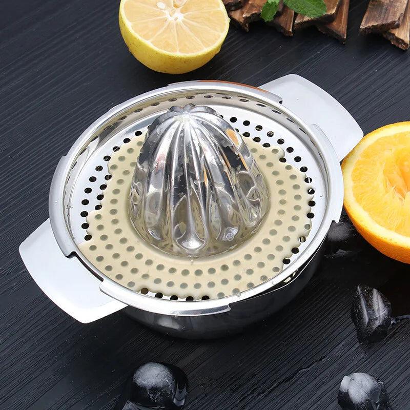 Manual Citrus Juicer 304 Stainless Steel - Portable Hand Press Squeezer for Lemon Orange Lime