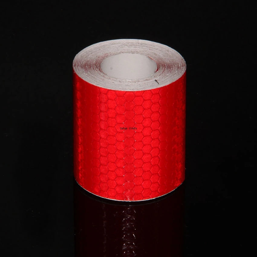 5cm x 3m (2 in x 9.8 ft) Reflective Self-Adhesive PVC Tape — Waterproof High-Visibility Warning Strip for Car, Bicycle & Motorcycle Helmet