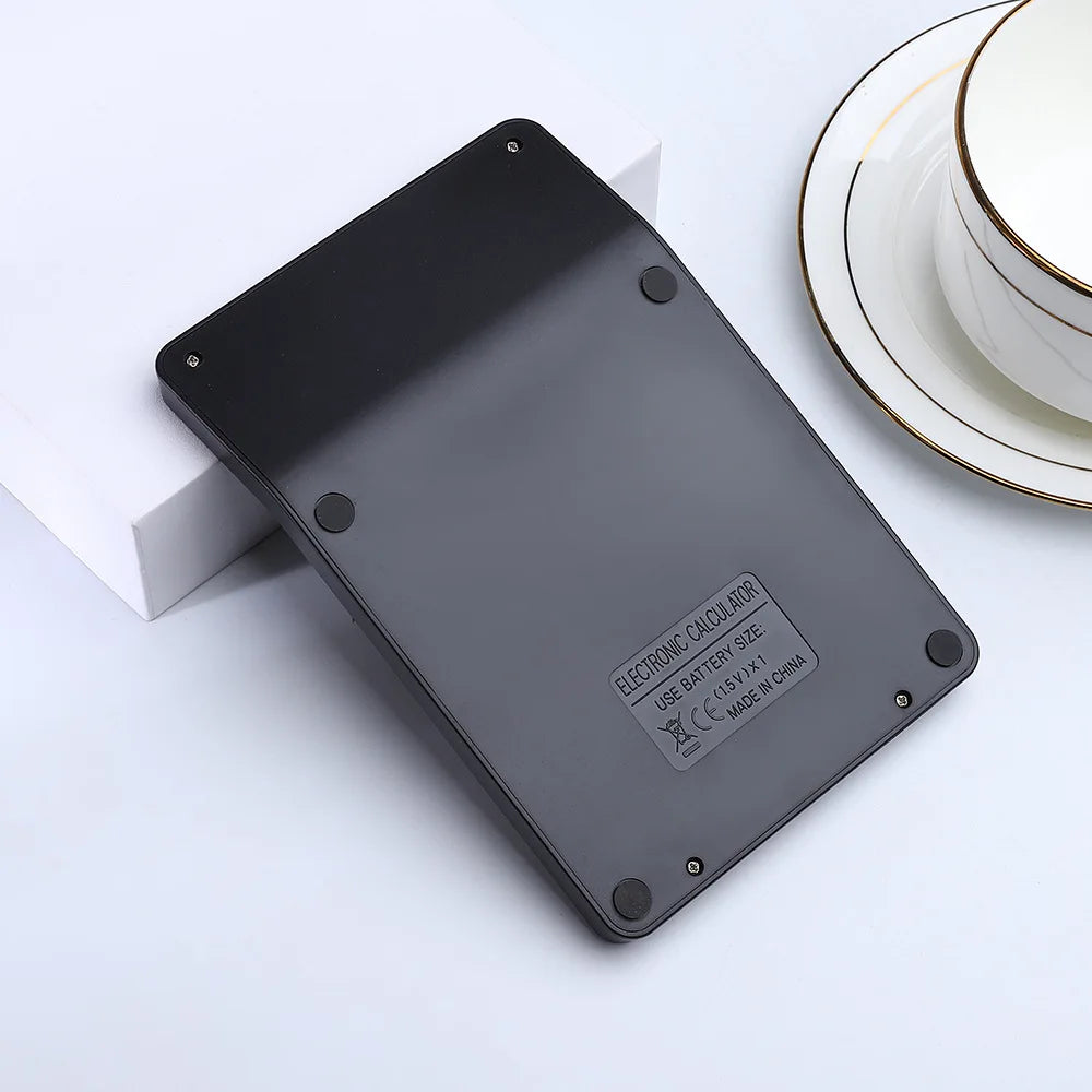12-Digit Solar Calculator Dual Power (Solar + Coin Battery) — Portable Desktop Calculator for Office, School & Home