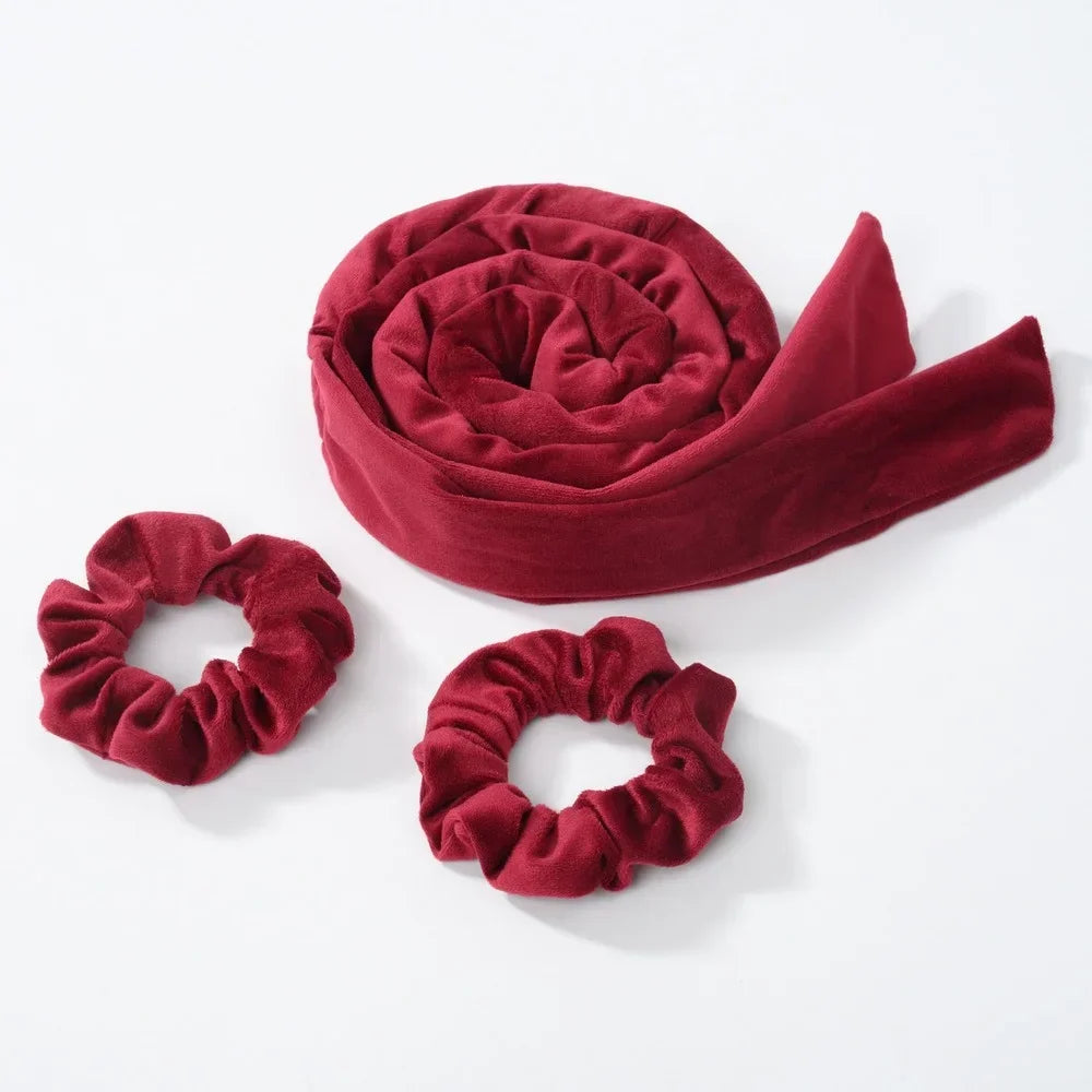 Heatless Curling Headband Soft Velvet No-Heat Hair Rollers Overnight Sleep-In Curling Rod with Hair Ties