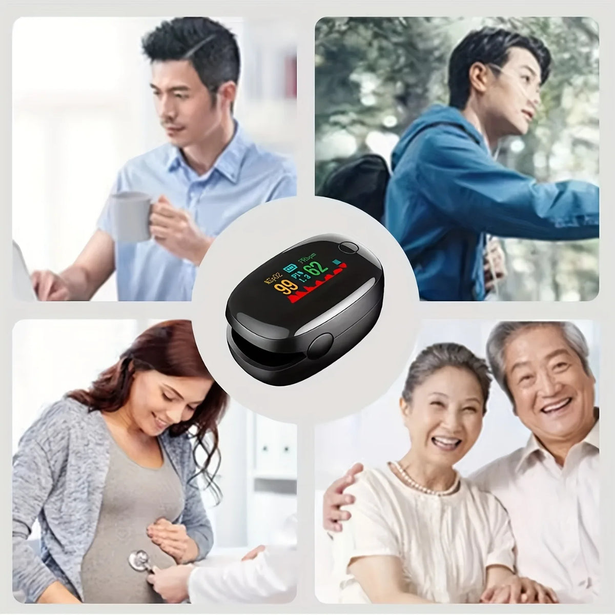 Portable Finger Pulse Oximeter with Color LED Display — SPO2 & Heart Rate Monitor