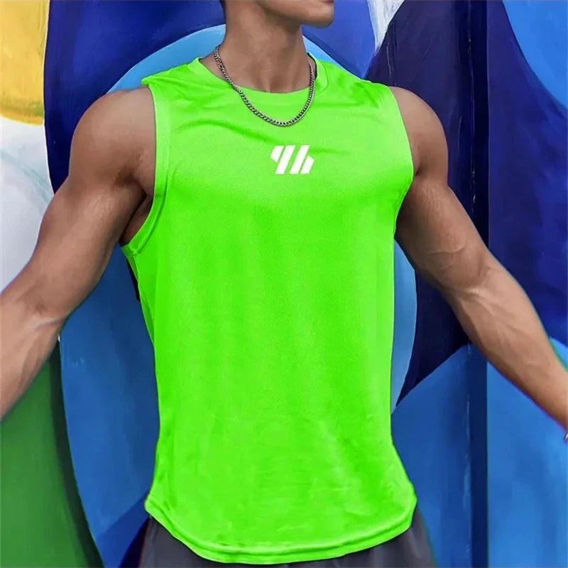 Men's Mesh Gym Tank Top – Breathable Sleeveless Running & Fitness Workout Vest