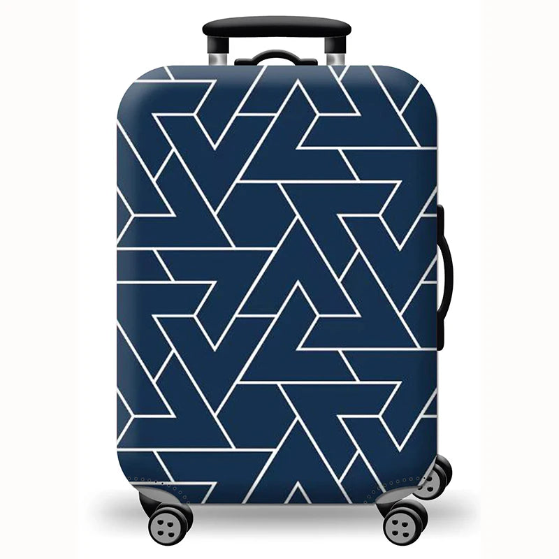 Elastic Stretch Printed Luggage Cover with Zipper & Buckle – Fits 18–32 Inch (46–81 cm) Suitcases – Durable Travel Trolley Protector