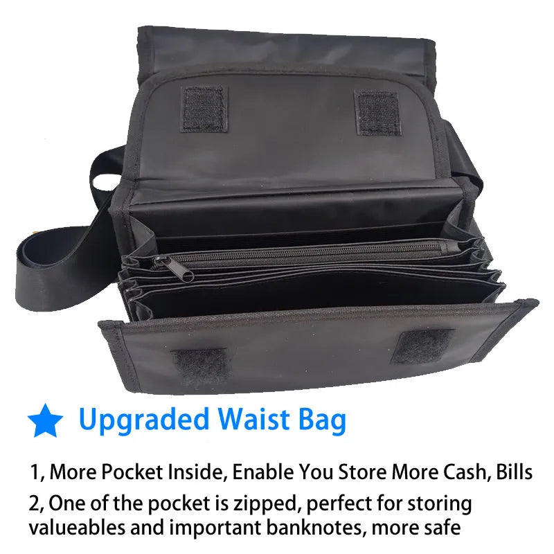Euro Coin Wallet Fanny Pack 6-Pocket Cashier Waist Bag with 8-Slot Coin Dispenser