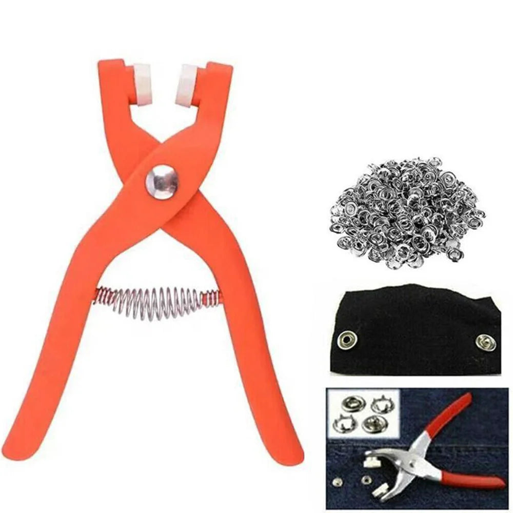 200-Piece Snap Button Pliers Kit for Coats and Sweaters, No Needle or Thread, Easy DIY Button Repair