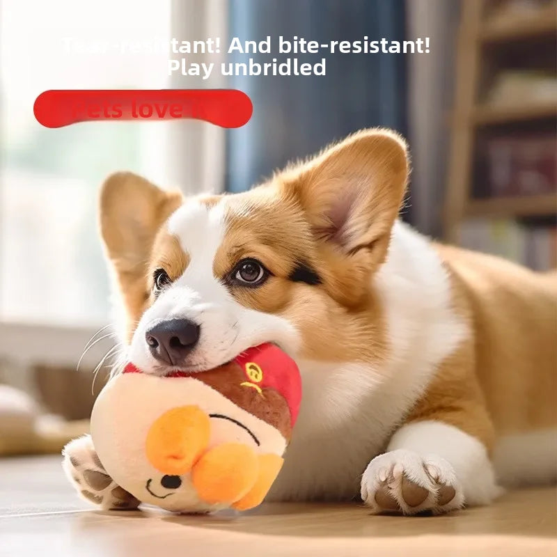 USB Rechargeable Interactive Plush Dog Toy - Electric Jumping Puzzle Ball with Music, Cartoon Clown Pig