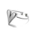 316L Stainless Steel Gold-Tone Women's Ring – Hypoallergenic Classic Tension-Set Wedding & Couple Ring