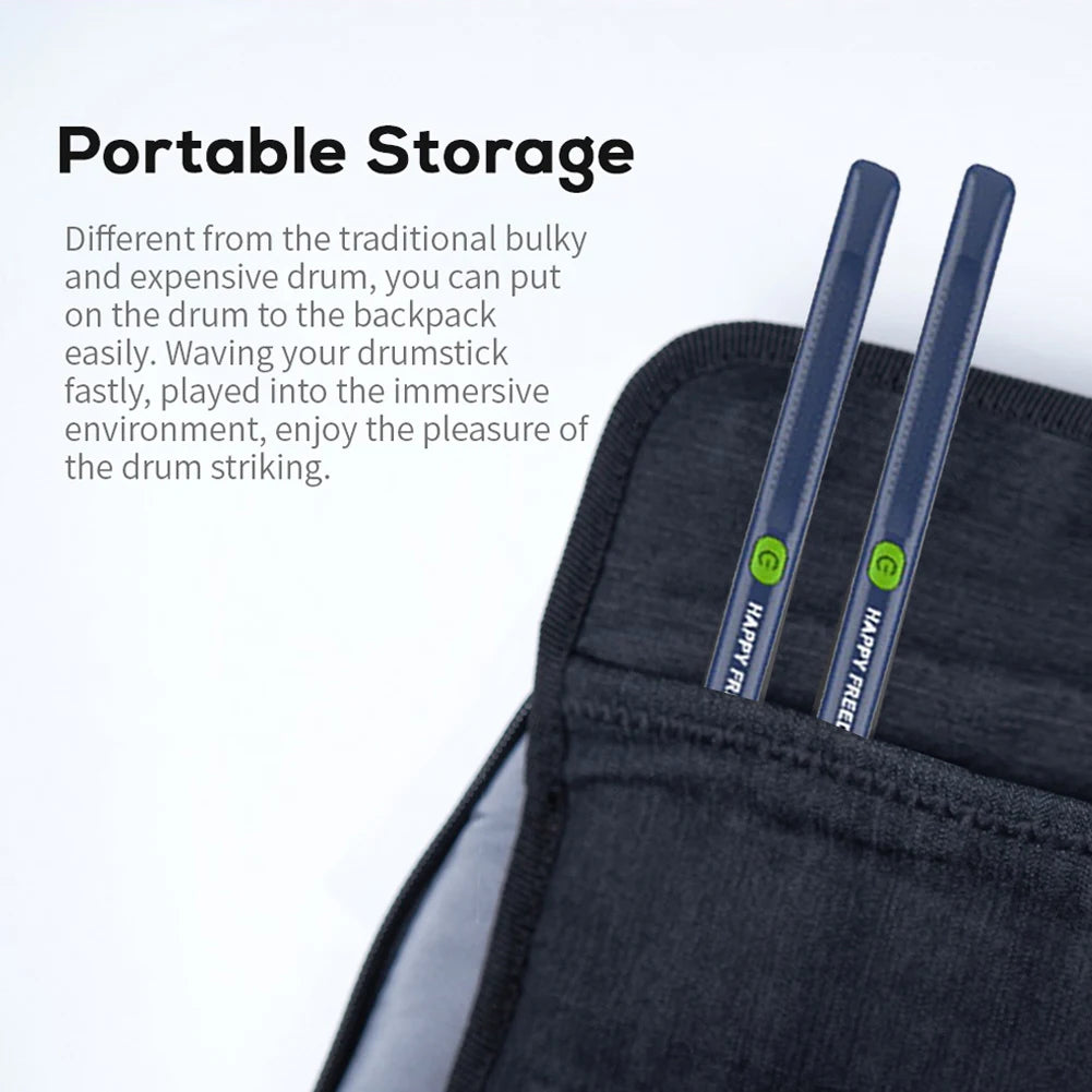 Portable Electronic Air Drumsticks Set with Pedals – 2-Piece Silent Virtual Drum Kit for Beginners, Kids & Adults
