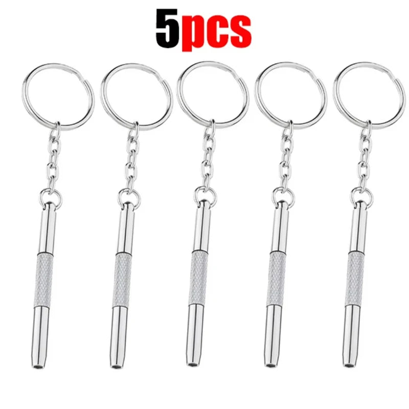 Portable Precision Eyeglass & Watch Screwdriver Kit with Keychain Mini Repair Tool