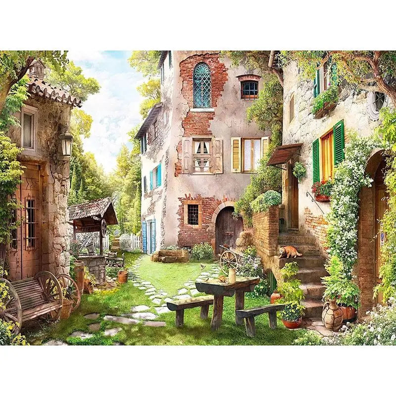 Paint-by-Number Landscape Canvas Kit for Adults — DIY Acrylic Painting Set with Brushes, Paints & Hangers, Multiple Sizes (40×50 cm / 15.7×19.7 in; 50×65 cm / 19.7×25.6 in; 60×75 cm / 23.6×29.5 in)