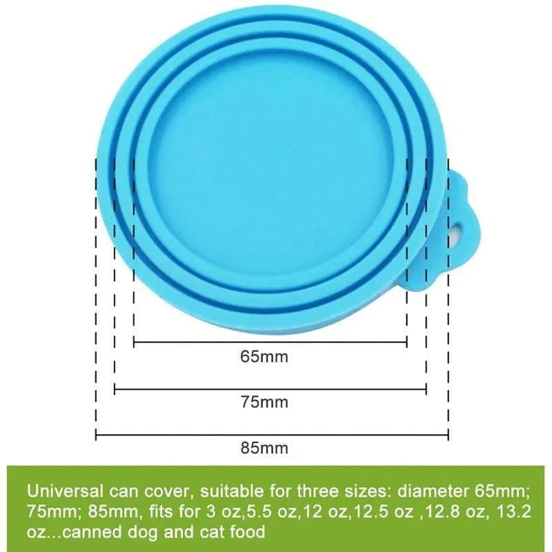 3-in-1 Silicone Pet Can Lid – Reusable Airtight Seal for Dog & Cat Cans, Fits 65/75/85mm (2.6" / 3.0" / 3.3")
