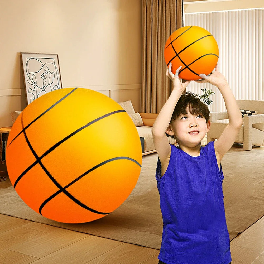 Silent Foam Basketball for Kids – Indoor Squeezable Bounce Ball, Diameter 18/21/24 cm (7.1/8.3/9.4 in)