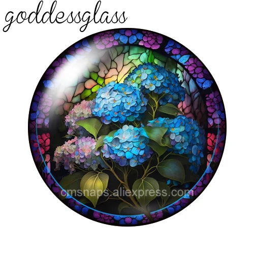 10-Pack Round Glass Photo Cabochons (12/18/20/25mm) Floral Flat Back for Jewelry Making
