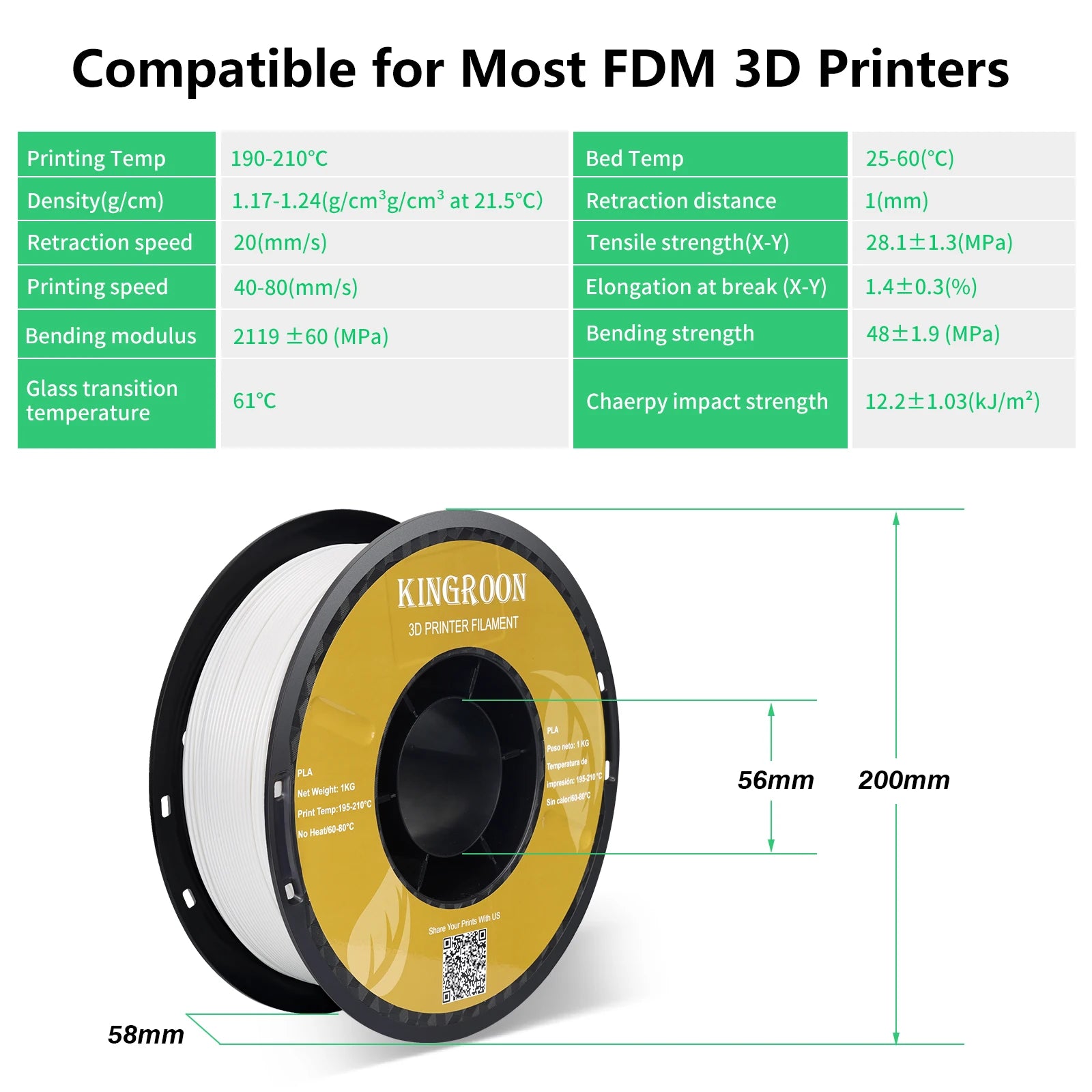 10kg (22lb) Multicolor PLA Filament – 10 × 1kg (2.2lb) Spools, 1.75mm for FDM 3D Printing