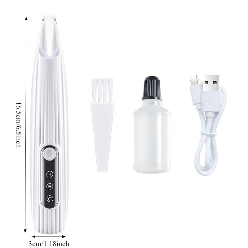 Cordless Dog Grooming Clippers — 18mm (0.71 in) Wide Blade, LED Light & LCD Display, Low-Noise Rechargeable Pet Paw Trimmer