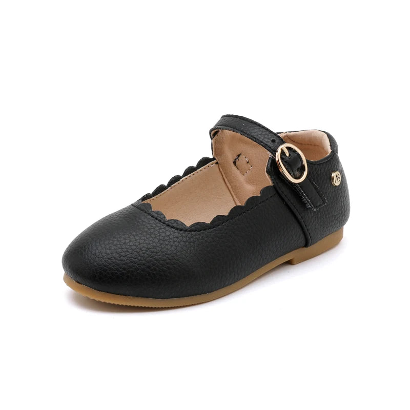 Kids Leather Mary Jane Shoes – Toddler Girls & Boys Slip-On Princess Flats, Oxford School Shoes, Sizes 21–37 (13–22.5 cm / 5.12–8.86 in)
