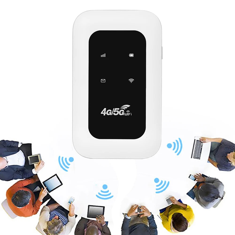 4G LTE Pocket WiFi Router 150Mbps Portable MiFi Hotspot with SIM Slot, 2100mAh Battery for Travel Home Office RV