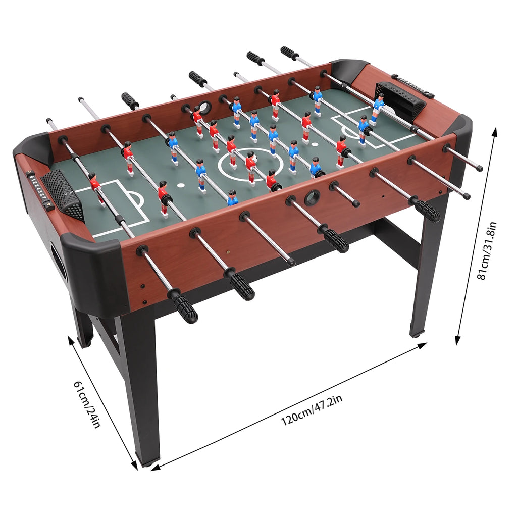 8-Rod Foosball Table 120×61×81 cm (47.2×24×31.8 in) – Steel Rods & Counterbalanced Players for Home Game Room