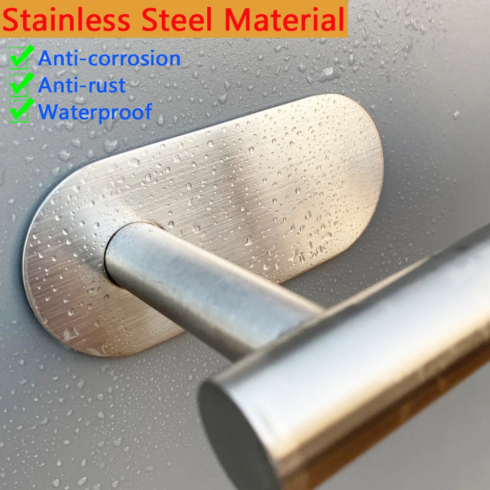 Self-Adhesive Stainless Steel Toilet Paper Holder — No-Drill Wall Mount Tissue & Towel Dispenser (Holds up to 30 cm / 11.8 in)