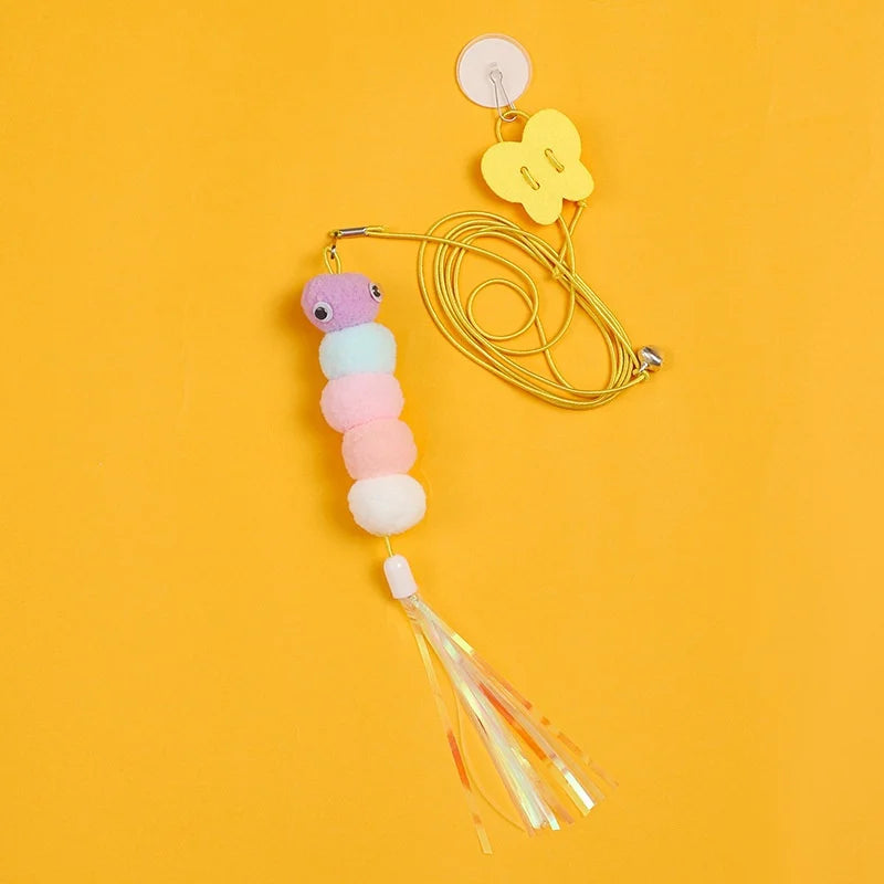 Interactive Hanging Feather Wand Cat Toy view 4