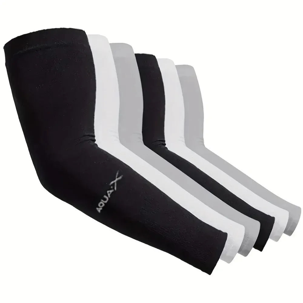 3-Pack UPF 50+ Ice Silk Arm Sleeves, Breathable UV Sun Protection for Driving, Cycling, Sports & Hiking