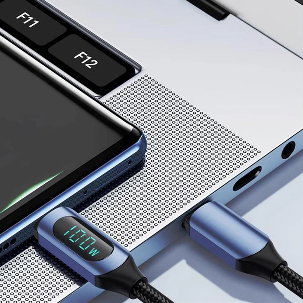100W USB-C to USB-C PD Fast Charging Cable 1m/2m (3.3ft/6.6ft) High-Speed Data & DisplayPort Video