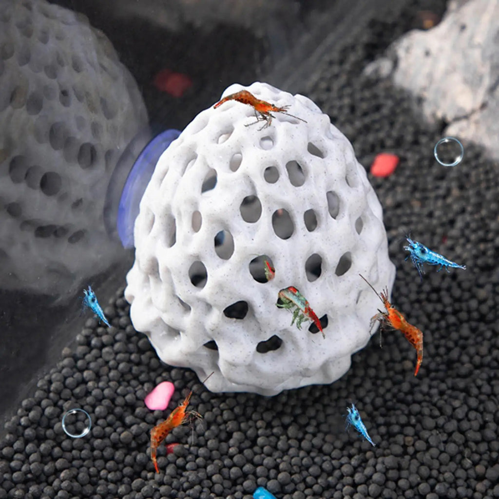 Porous Mini Shrimp Cave Aquarium Hideout – Betta & Small Fish Shelter, 2.76 x 3.15 in (7 x 8 cm)