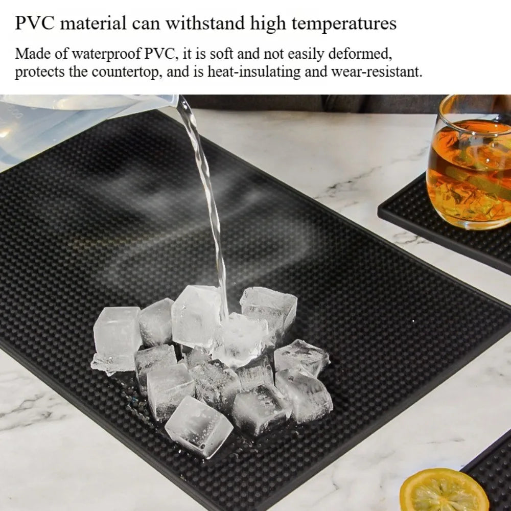 PVC Bar Mat Non-Slip Heat-Resistant Countertop Pad for Bar, Cafe & Home — 30×15 cm (11.8×5.9 in) & 30×45 cm (11.8×17.7 in)