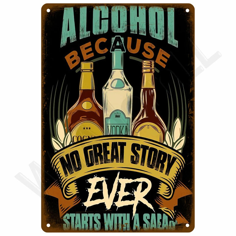 Retro Metal Wall Sign 20 x 30 cm (7.8 x 11.8 in) Vintage Tin Bedroom Wall Art