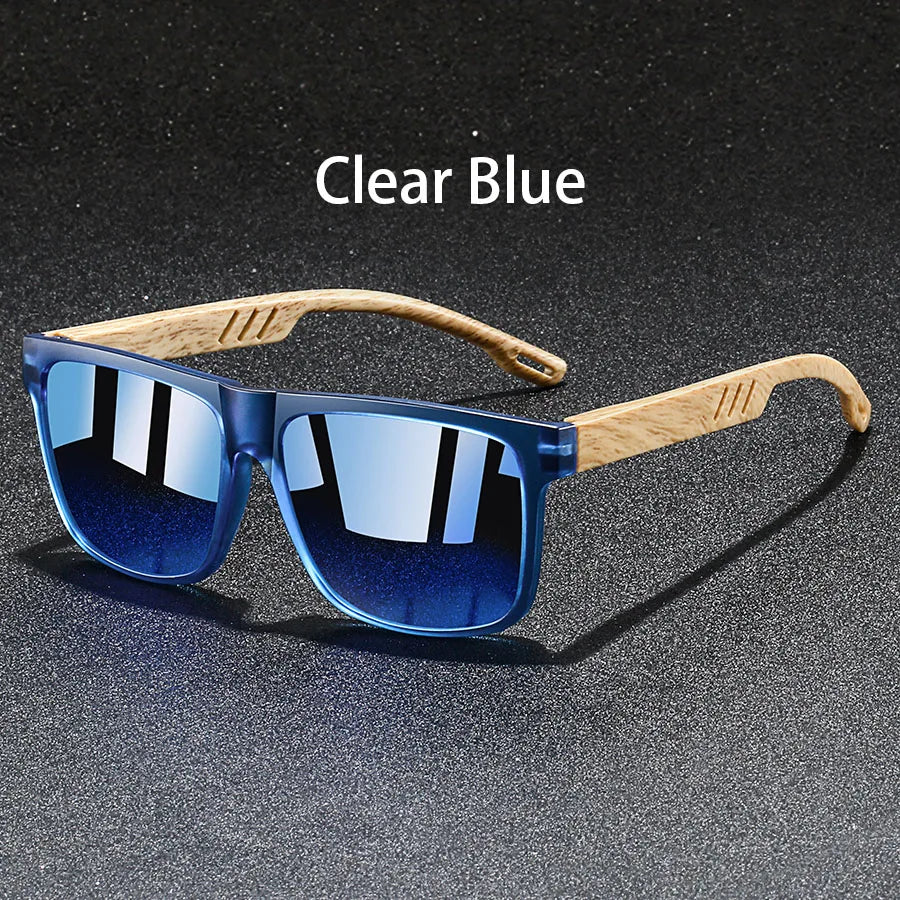 Vintage Square Frame Sunglasses for Men & Women - UV400 Mirror Lens Unisex Driving & Fishing Eyewear