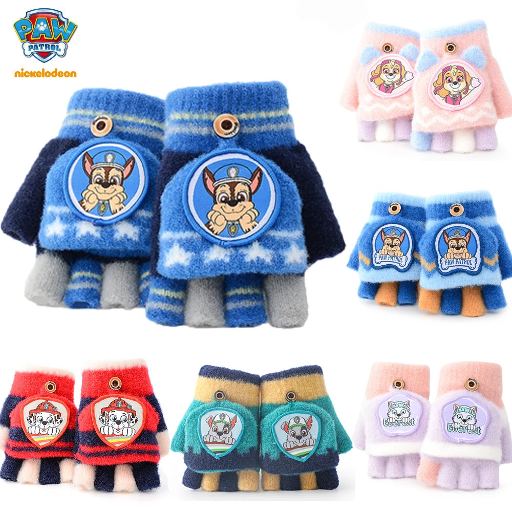 Kids Winter Plush Cartoon Mittens - Warm Gloves for Children Ages 2–6