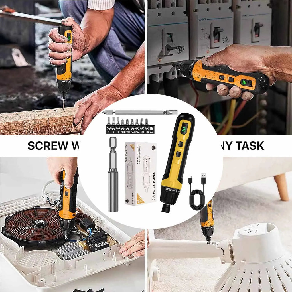 Rechargeable Cordless Electric Screwdriver 2000mAh 3.7V – 6-Speed Portable Torque Screwdriver Set for Home DIY