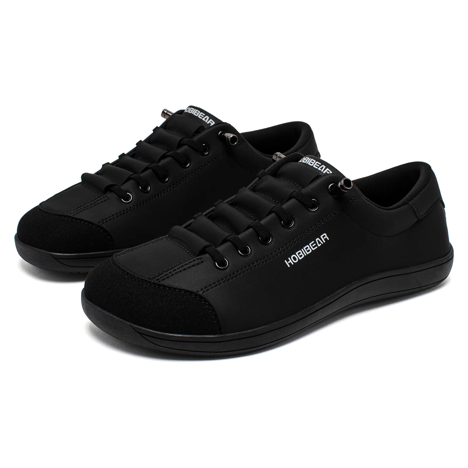 Unisex Barefoot Wide-Toe Minimalist Sneakers — Artificial Leather Adjustable Slip-On Walking Shoes