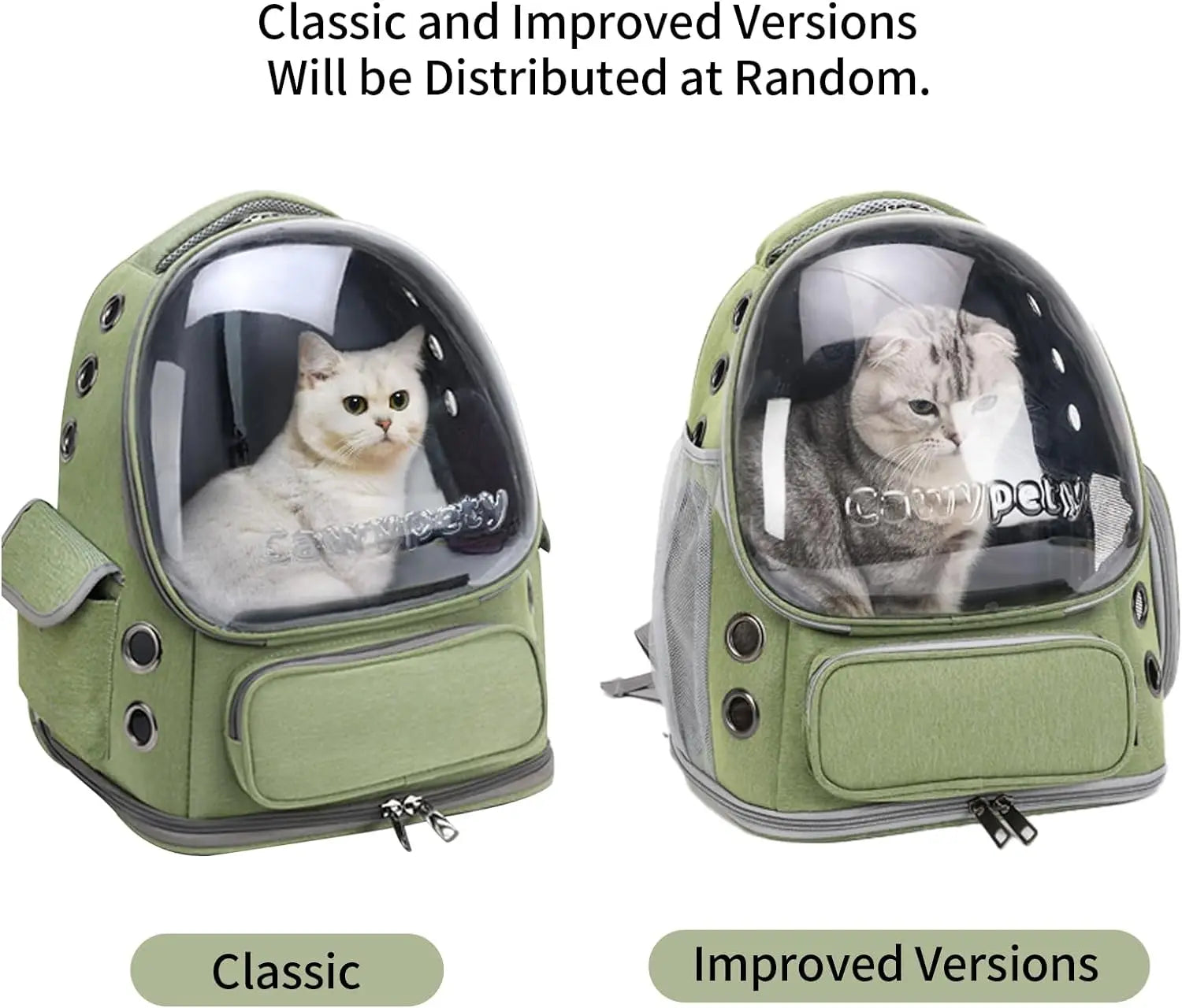 Transparent Foldable Pet Carrier Backpack – 42 x 27 x 34 cm (16.5 x 10.6 x 13.4 in) Clear Cat & Small Dog Travel Bag with Shoulder Strap