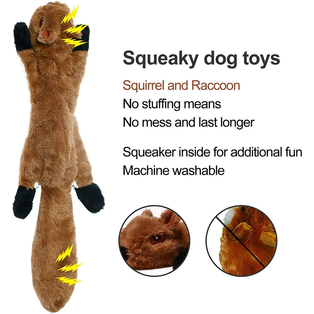 No-Stuffing Squeaky Dog Toy - Durable Simulated Animal Plush with Crinkle and Chew-Resistant Design
