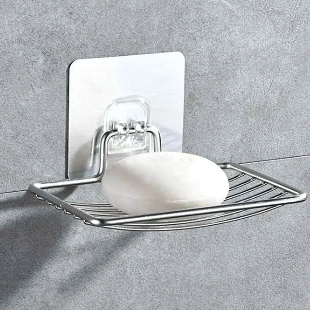 Wall-Mounted Stainless Steel Soap Rack – Drainage Soap Tray & Shelf for Bathroom & Kitchen
