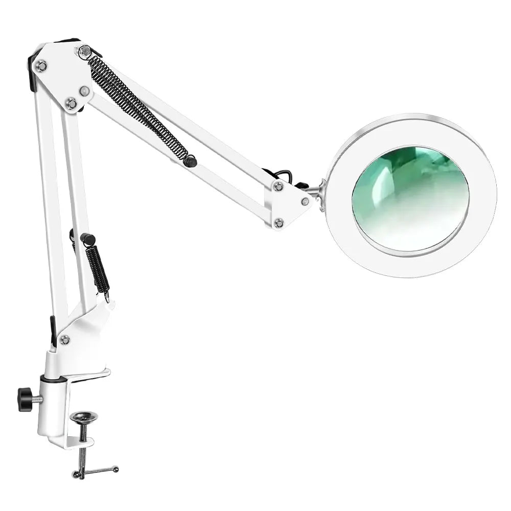 5X LED Magnifying Lamp with 4.3-inch (110 mm) Lens — 72 LED USB Dimmable 3-Color Clamp Magnifier for Soldering, Reading, Beauty & Crafts