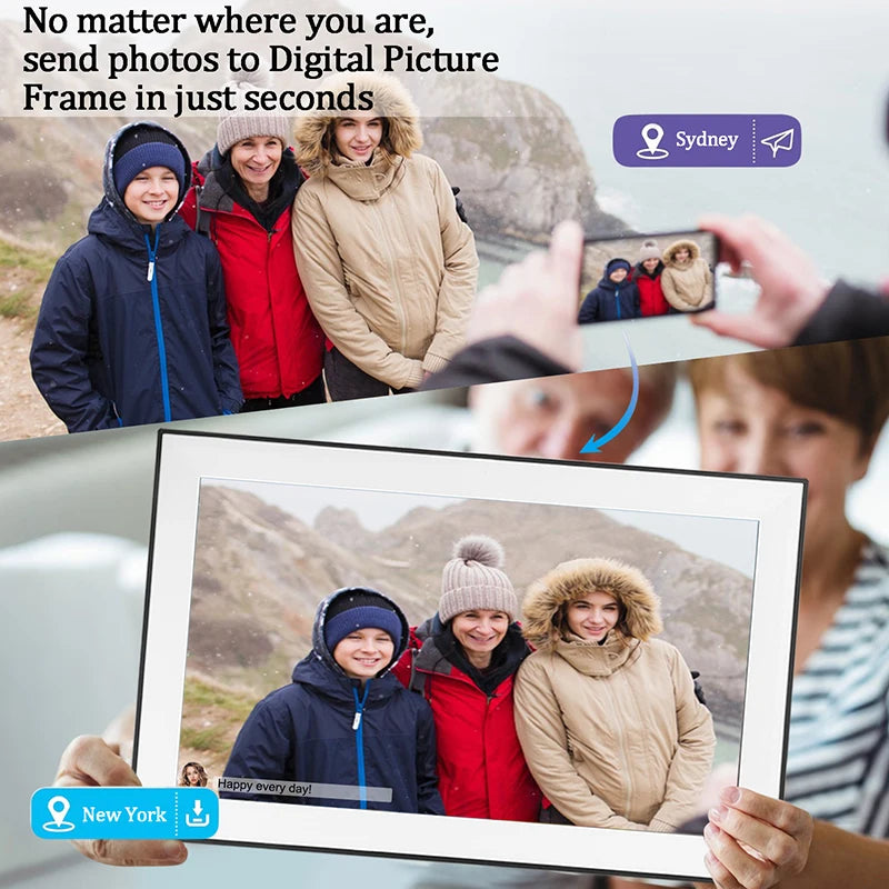 15.6-Inch (39.6 cm) 32GB WiFi Touch IPS Digital Photo Frame 1920x1080 Full HD Smart Frame - Share Photos & Videos