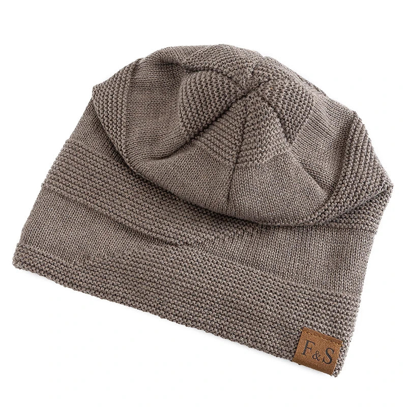 Unisex Fur-Lined Slouchy Winter Beanie – Warm Knit Hat for Men & Women