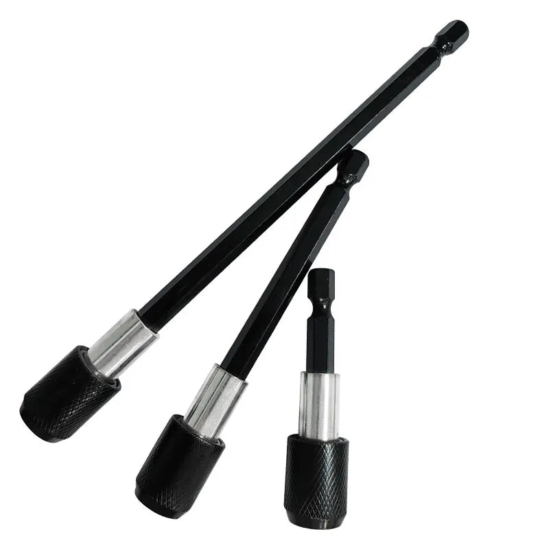 3-Piece Hex Quick-Release Self-Locking 1/4 in (6.35 mm) Extension Bit Holder Set — 60/100/150 mm for Drills & Screwdrivers