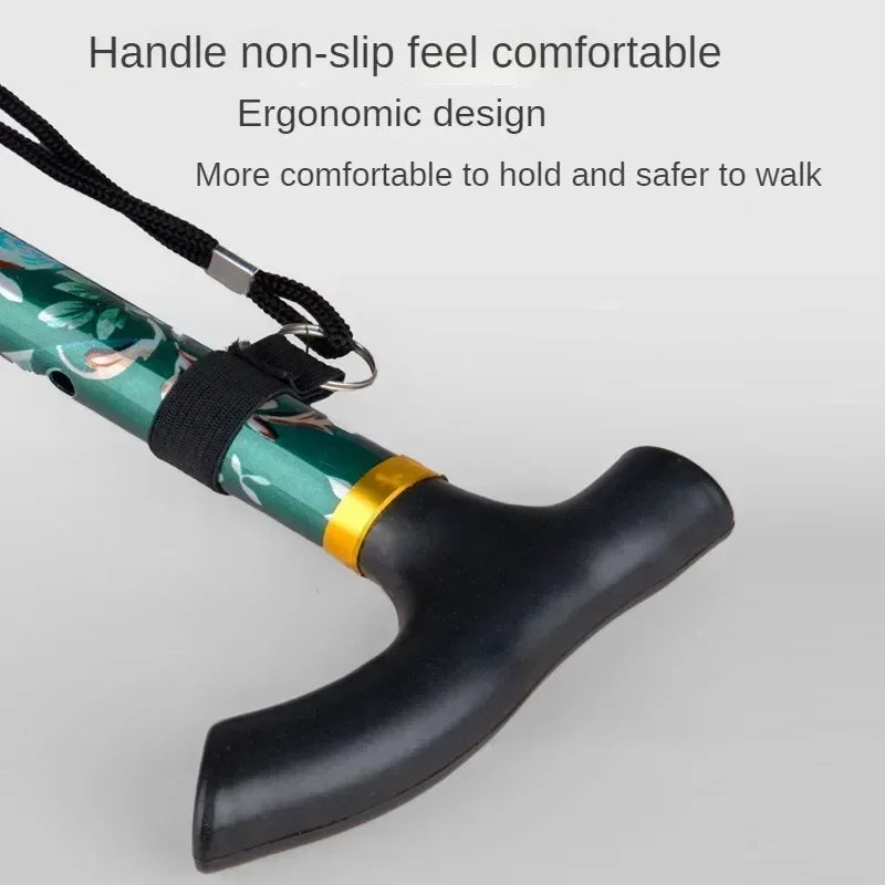 Adjustable Telescopic Trekking Poles — 5-Section Folding Hiking & Walking Stick with T-Handle and Rubber Tip, 82–92 cm (32–36 in)