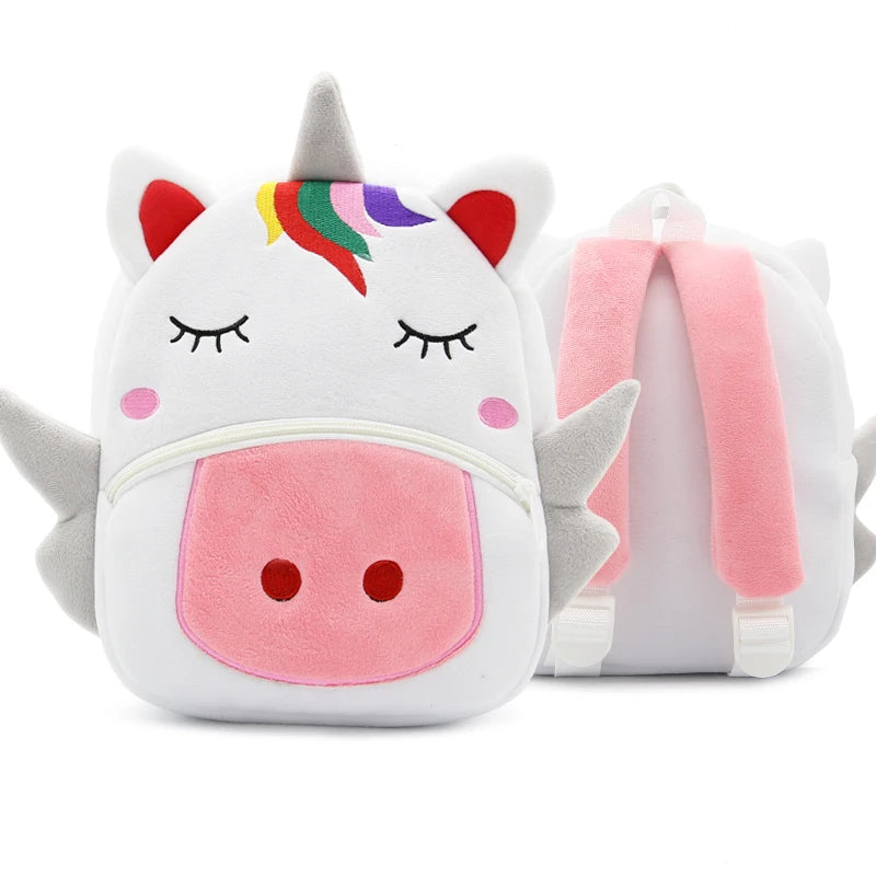 Cute Plush Animal Kids Backpack - Cartoon School Bag for Girls & Boys, Soft Preschool Backpack