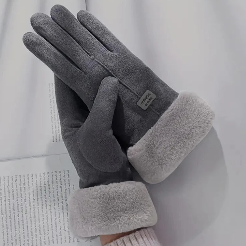 Women's Thick Warm Winter Gloves - Anti-Cold Outdoor & Cycling Finger Gloves