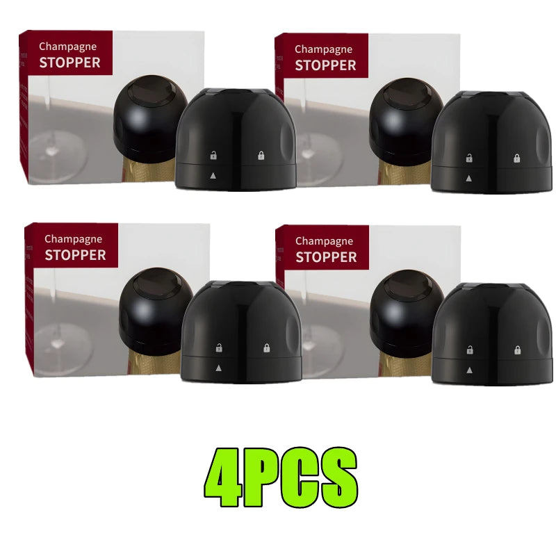 Reusable Silicone Vacuum Wine Stoppers — 1/2/4-Pack Champagne Bottle Sealers, Wine Preserver