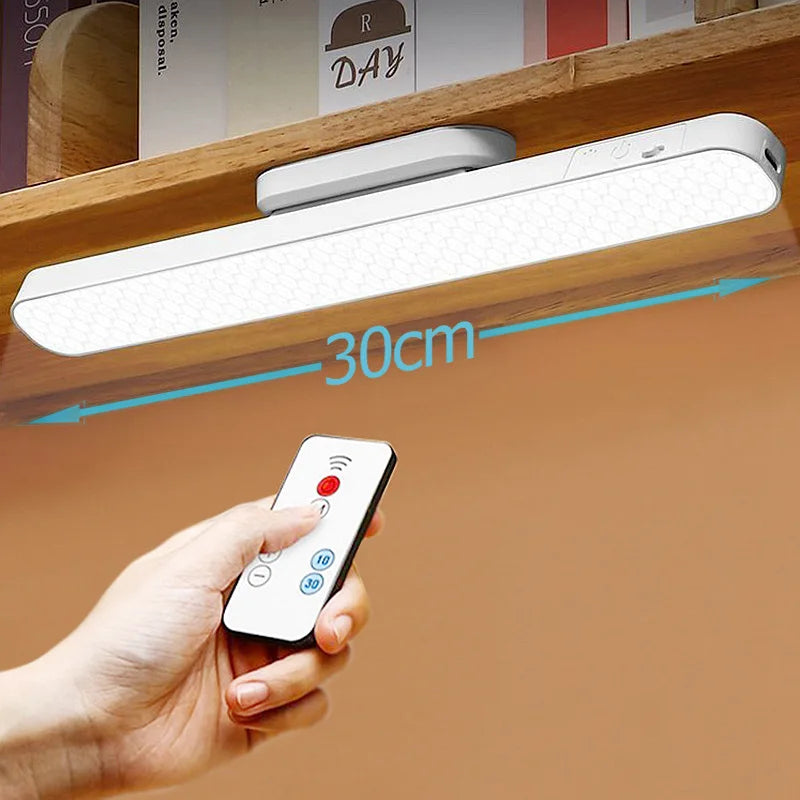 USB Rechargeable Magnetic LED Desk Lamp - 3-Color Dimmable Touch & Remote Night Light for Cabinet Closet Wardrobe