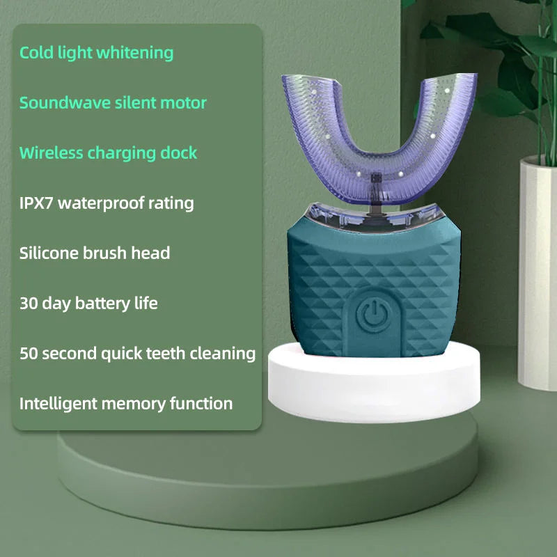 Rechargeable Sonic Electric Toothbrush for Adults - 360° Cleaning, Soft Nylon Bristles, IPX7 Waterproof, Long Battery Life, Whitening & Tongue Cleaner