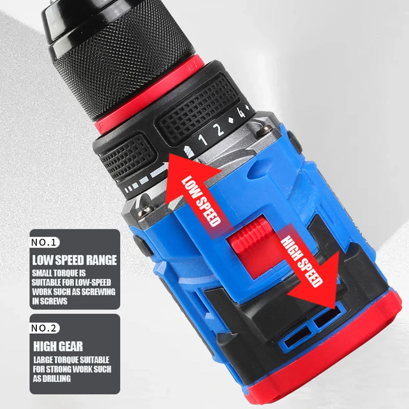 Brushless Cordless Mini Drill 16.8V, 50 N·m Self-Locking Chuck, 20+1 Torque Settings, 2-Speed Electric Screwdriver for Home DIY