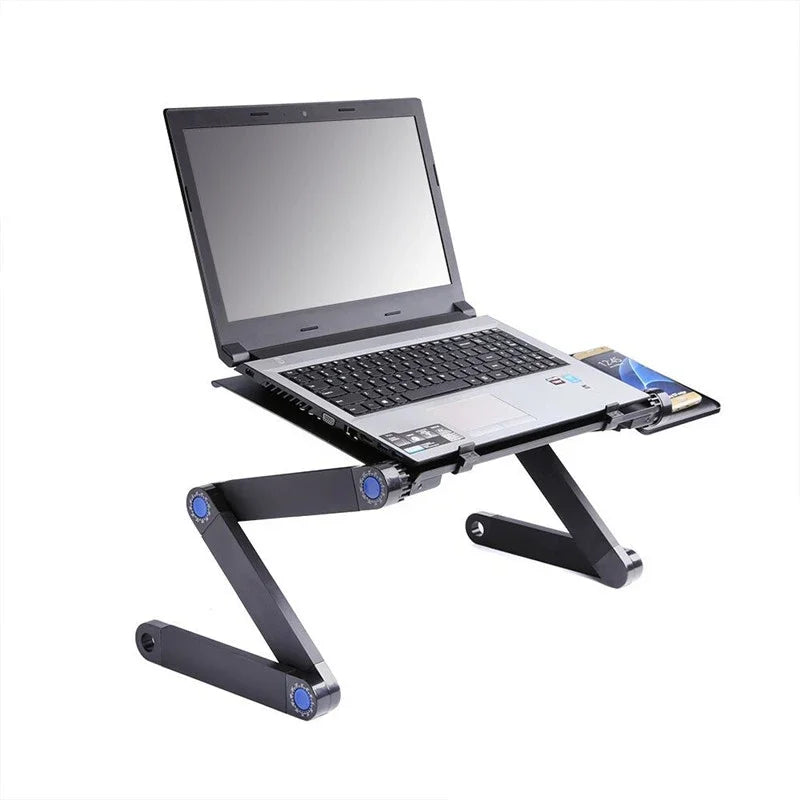 Adjustable Foldable Laptop Lap Desk 53 x 26 x 4 cm (20.9 x 10.2 x 1.6 in) - Portable Ergonomic Bed & Sofa Laptop Stand with Mouse Pad and Cooling Vents
